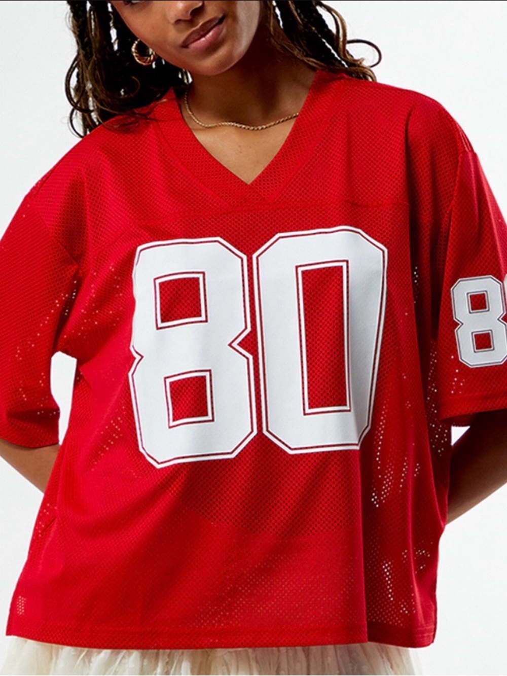 PacSun Red Mesh Jersey with White PacSun Label
